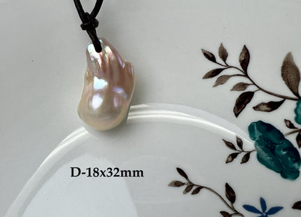 One Of A Kind 17x26-40mm AAA Naatural Pink Baroque Freshwater Pearl Pendant Large Hole Top Drilled Pink Baroque Pearl #1100