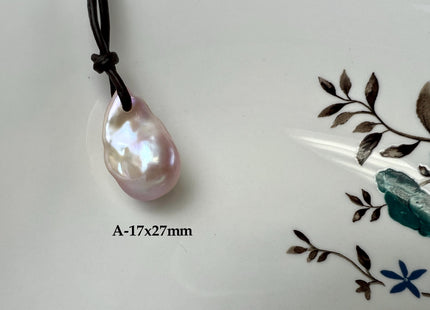 One Of A Kind 17x26-40mm AAA Naatural Pink Baroque Freshwater Pearl Pendant Large Hole Top Drilled Pink Baroque Pearl #1100