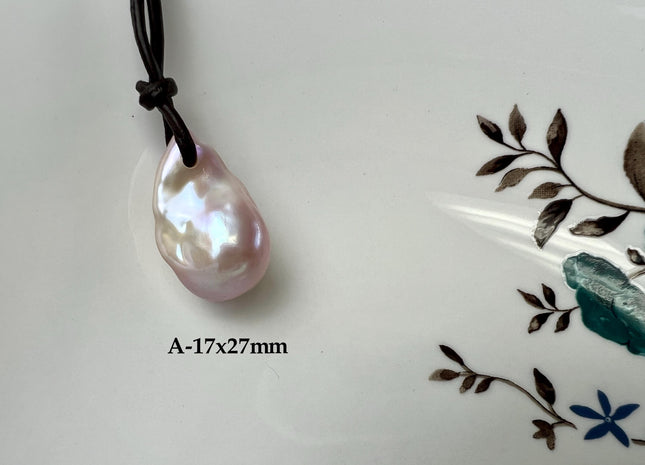 One Of A Kind 17x26-40mm AAA Naatural Pink Baroque Freshwater Pearl Pendant Large Hole Top Drilled Pink Baroque Pearl #1100