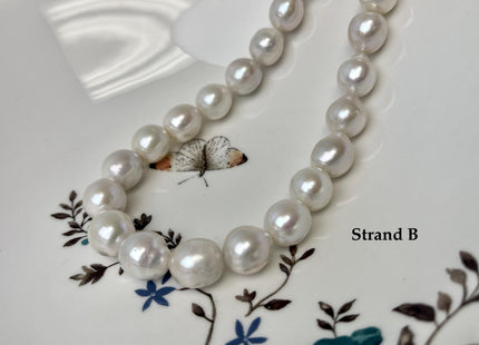 11-15mm AAA Very Rare Natural White Freshwater Edison Pearls Top Quality Super High Luster White Baroque Pearls 29-30 Beads #P3253