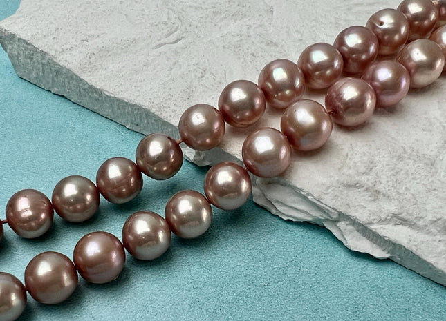 7.5-8 mm AAA Mauve Pink Off Round Shape Freshwater Pearl Beads Genuine Freshwater Pearl Beads High Luster Pink Freshwater Pearls #P3252