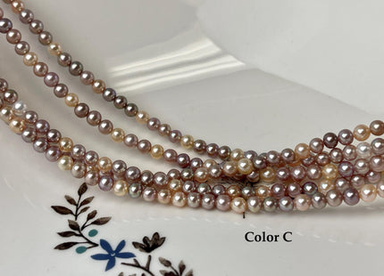4mm AAAAA Natural Mauve Pink Round Edison Freshwater Akoya Quality Pearl Genuine Natural White Super High Luster Round Edison Pearl #P3254