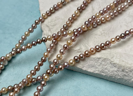 4mm AAAAA Natural Mauve Pink Round Edison Freshwater Akoya Quality Pearl Genuine Natural White Super High Luster Round Edison Pearl #P3254