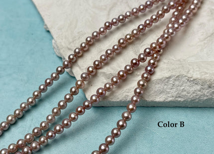 4mm AAAAA Natural Mauve Pink Round Edison Freshwater Akoya Quality Pearl Genuine Natural White Super High Luster Round Edison Pearl #P3254