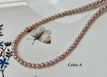 4mm AAAAA Natural Mauve Pink Round Edison Freshwater Akoya Quality Pearl Genuine Natural White Super High Luster Round Edison Pearl #P3254