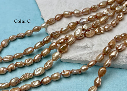 5-6x6-7mm Gold Champagne Color Keshi Freshwater Pearls Beads Genuine Keshi Rice Nugget Freshwater Pearl Beads #P3257