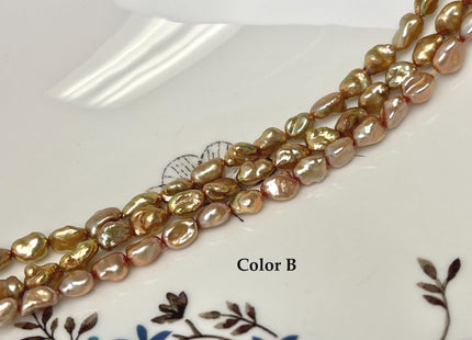5-6x6-7mm Gold Champagne Color Keshi Freshwater Pearls Beads Genuine Keshi Rice Nugget Freshwater Pearl Beads #P3257