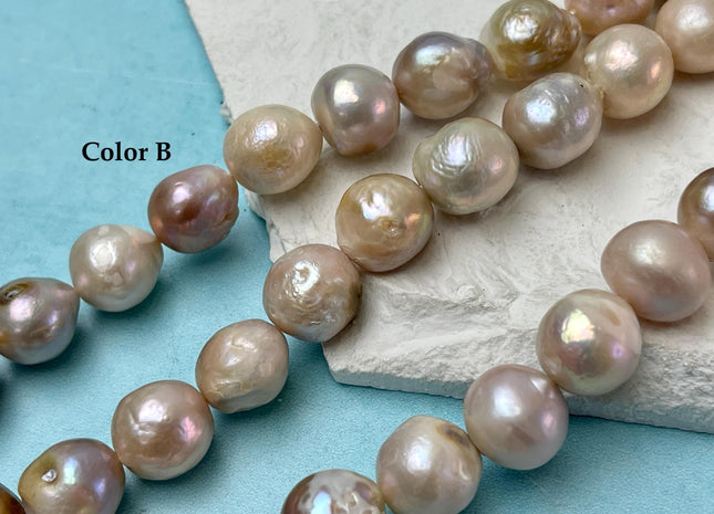 12-14 mm Rare Mixed Mauve Pink Color Baroque Edison Pearl Genuine Natural Edison Pearl B Grade #P3258