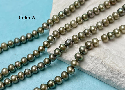 5-5.5 mm AA Green Color Potato Freshwater Pearl Beads Genuine Freshwater Pearls 84-88 Beads #P3262