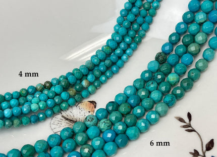4mm 6mm 8mm 10mm Faceted Round Turquoise Beads Blue Green Color 15.5 Inches Strand #4749
