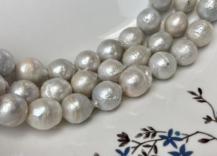 14-17 mm Jumbo Size Large Hole Freshwater Baroque Edison Pearl Beads Hole Size 1.5mm 25 beads 15.5 Inches B Grade #P3267