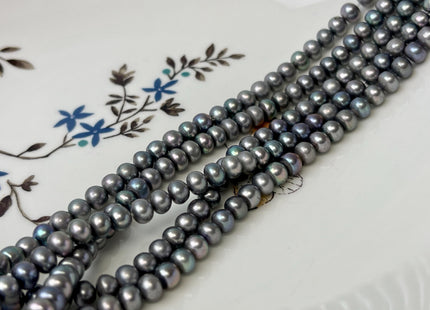 5-5.5mm AA Gray Peacock Round Button Freshwater Pearl Genuine Freshwater Pearl #57