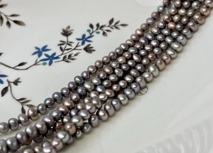 4x5mm Gray Color Potato Freshwater Pearl Beads Gray W/Pink Luster Genuine Freshwater Small Pearl #P3270