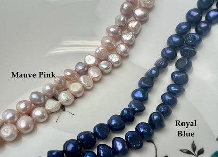 8-10 mm Half Strand White Pink Gray Blue Peacock Green Freshwater Potato Nugget Pearl Beads #P3271