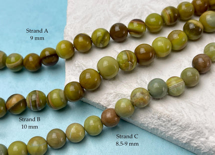 6-10 mm Smooth Round Mixed Pink Green Blue Yellow Brown Color Opal Gemstone Beads Genuine Natural Mixed Gemstones 8 Inches Strand #4743