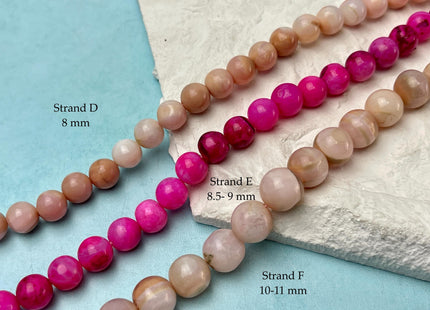 6-10 mm Smooth Round Mixed Pink Green Blue Yellow Brown Color Opal Gemstone Beads Genuine Natural Mixed Gemstones 8 Inches Strand #4743