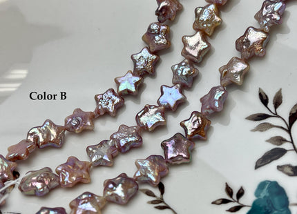 10 mm AAA Very Rare Natural Mauve Pink Star Shape Freshwater Coin Pearl Beads Genuine High Luster Star Coin Pearls 18 Beads #P3273