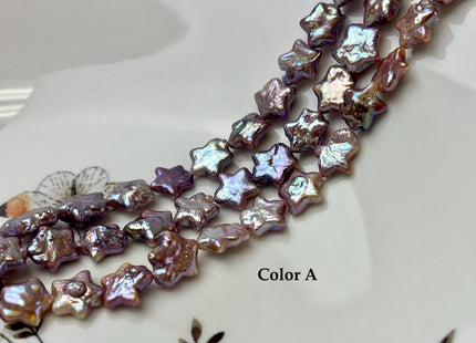 10 mm AAA Very Rare Natural Mauve Pink Star Shape Freshwater Coin Pearl Beads Genuine High Luster Star Coin Pearls 18 Beads #P3273