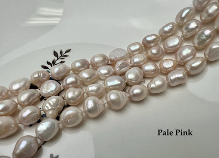 90 inch 8-9 x 10-12 mm Rice Nugget Pearl Long Necklaces Natural White OR Pink, Genuine Freshwater Pearl Necklace #250