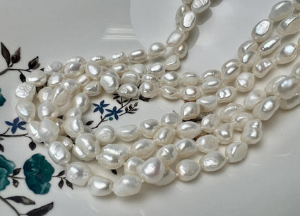 90 inch 8-9 x 10-12 mm Rice Nugget Pearl Long Necklaces Natural White OR Pink, Genuine Freshwater Pearl Necklace #250