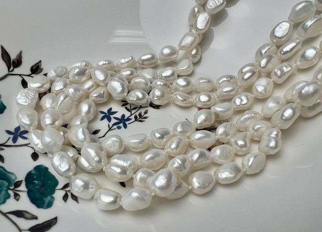 90 inch 8-9x10mm mm Rice Nugget Pearl Long Necklaces Natural White OR Pink Genuine Freshwater Pearl Necklace #250