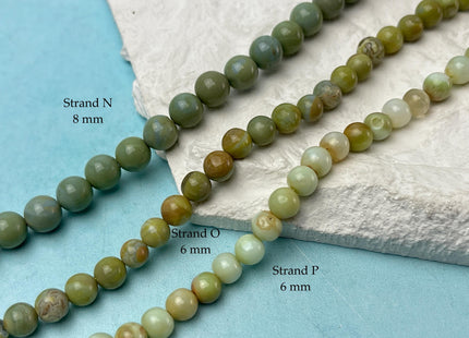 6-10 mm Smooth Round Mixed Pink Green Blue Yellow Brown Color Opal Gemstone Beads Genuine Natural Mixed Gemstones 8 Inches Strand #4743
