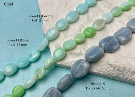 8-16 mm Smooth Nugget Coin Shape Opal Emerald Boulder Opal Gemstone Beads Genuine Natural Mixed Gemstones 8 Inches Strand #4744