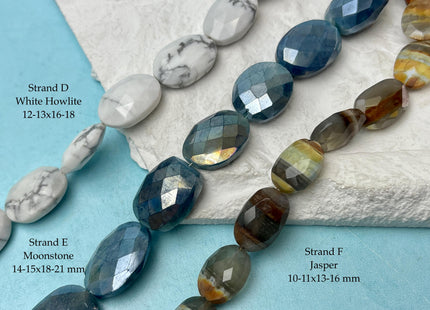 12-18 mm Faceted Round Oval Coin Amazonite Opal Jasper Quartz Moonstone Gemstone Beads Genuine Natural Mixed Gemstones 8 Inches Strand #4746