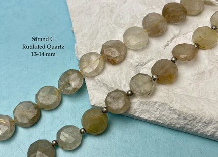 12-18 mm Faceted Round Oval Coin Amazonite Opal Jasper Quartz Moonstone Gemstone Beads Genuine Natural Mixed Gemstones 8 Inches Strand #4746