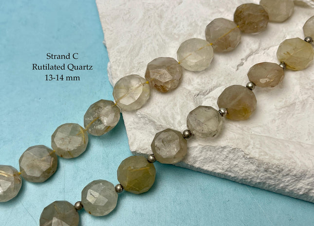 12-18 mm Faceted Round Oval Coin Amazonite Opal Jasper Quartz Moonstone Gemstone Beads Genuine Natural Mixed Gemstones 8 Inches Strand #4746