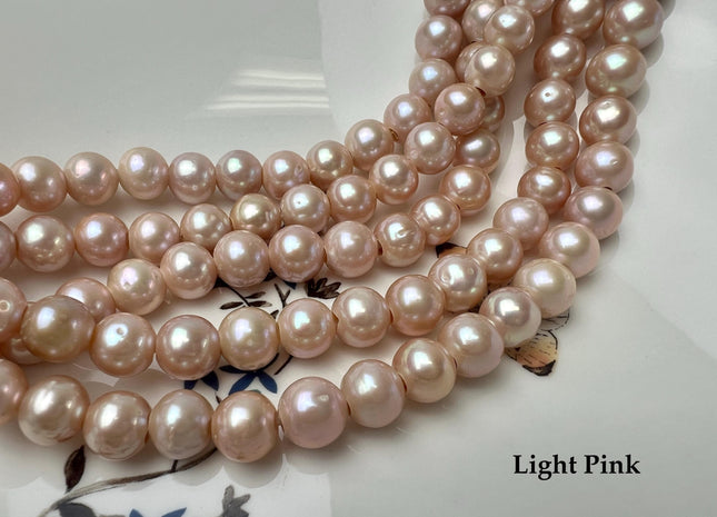 10 mm AAA Half Strand Large Hole Natural Mauve Pink Round Freshwater Pearl Beads 3.0 mm Hole Genuine Freshwater Pearls 22 Beads #P1475