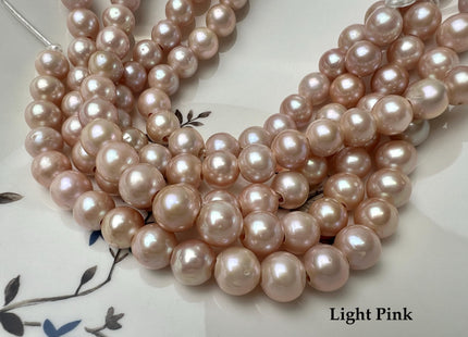 10 mm AAA Half Strand Large Hole Natural Mauve Pink Round Freshwater Pearl Beads 3.0 mm Hole Genuine Freshwater Pearls 22 Beads #P1475