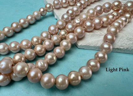 10 mm AAA Half Strand Large Hole Natural Mauve Pink Round Freshwater Pearl Beads 3.0 mm Hole Genuine Freshwater Pearls 22 Beads #P1475