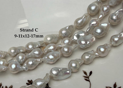 9-11x10-17 mm AA Natural White Teardrop Baroque Pearl Beads Genuine Natural Freshwater Baroque Pearls 30-32 Beads #P3281