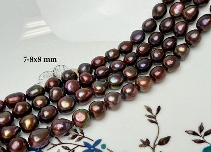 9-10x12-13 mm AA Dark Chocolate Brown Rice Nugget Shape Freshwater Pearl Beads Genuine Freshwater Pearls #1099