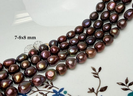 9-10x12-13 mm AA Dark Chocolate Brown Rice Nugget Shape Freshwater Pearl Beads Genuine Freshwater Pearls #1099