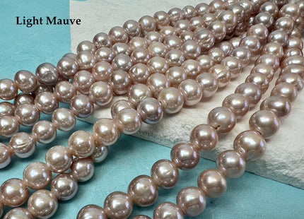 10 mm Half Strand Extra Shiny Large Hole Natural White/Pink OR Gray Round Freshwater Pearl 1.5mm 2.2mm Hole High Luster Genuine Pearls #231