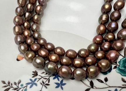 9x12 mm AAA Dark Brown Color Freshwater Rice/Oval Pearls Genuine High Luster Freshwater Rice Pearl Beads #1914