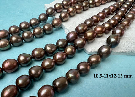 9x12 mm AAA Dark Brown Color Freshwater Rice/Oval Pearls Genuine High Luster Freshwater Rice Pearl Beads #1914