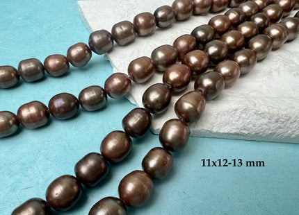 9x12 mm AAA Dark Brown Color Freshwater Rice/Oval Pearls Genuine High Luster Freshwater Rice Pearl Beads #1914