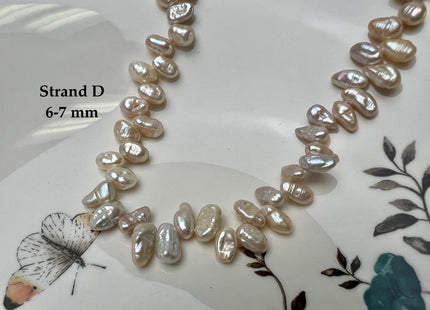 6-7mm Natural Pale Pink Color Keshi Nugget Freshwater Pearl Bead Top Drilled Keshi Pearl Genuine Freshwater Tiny Keshi Nugget Pearls #P1700