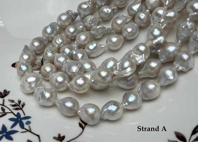 9-11x10-17 mm AA Natural White Teardrop Baroque Pearl Beads Genuine Natural Freshwater Baroque Pearls 30-32 Beads #P3281