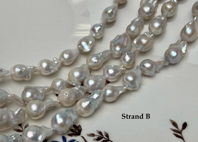 9-11x10-17 mm AA Natural White Teardrop Baroque Pearl Beads Genuine Natural Freshwater Baroque Pearls 30-32 Beads #P3281