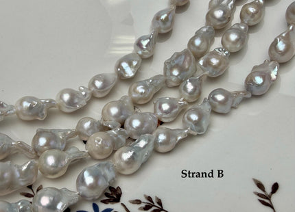 9-11x10-17 mm AA Natural White Teardrop Baroque Pearl Beads Genuine Natural Freshwater Baroque Pearls 30-32 Beads #P3281
