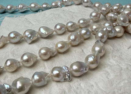 9-11x10-17 mm AA Natural White Teardrop Baroque Pearl Beads Genuine Natural Freshwater Baroque Pearls 30-32 Beads #P3281
