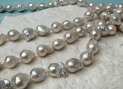 9-11x10-17 mm AA Natural White Teardrop Baroque Pearl Beads Genuine Natural Freshwater Baroque Pearls 30-32 Beads #P3281