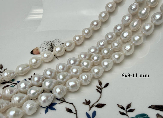 7x8-10 mm Or 7x10-12 mm Natural White Baroque Freshwater Pearl Cultured Baroque Pearl Natural White Edison Baroque Freshwater Pearls #1444