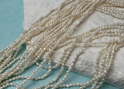1.8-2x2.5mm Natural White Color Tiny Seed Irregular Potato Freshwater Pearl Natural Beads Genuine Potato Freshwater Pearl Beads #P3283