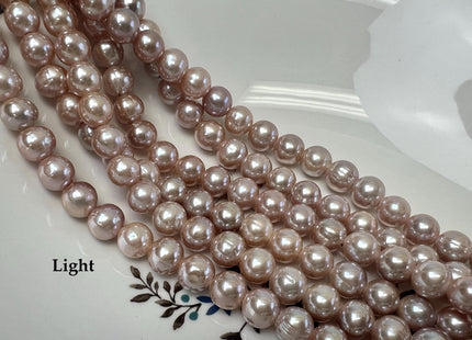 10 mm Half Strand Extra Shiny Large Hole Natural White/Pink OR Gray Round Freshwater Pearl 1.5mm 2.2mm Hole High Luster Genuine Pearls #231