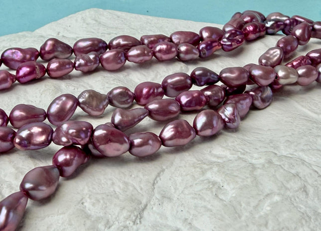 6-7x8-10 mm AAA Purple Pink Keshi Freshwater Pearls Beads Genuine High Luster Rice Nugget Keshi Pearl #P3284